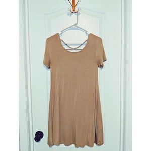 Forever 21 Tan Cross-Back Dress